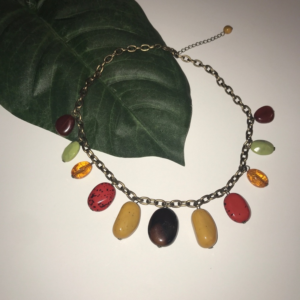 Boho Style‎ Necklace with Faux Stones